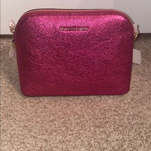 Michael Kors hot metallic pink dome crossbody NWT